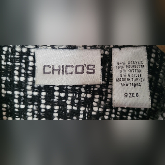 Chico's Acrylic Blend Black& White Blazer/ Jacket Size 0 (US S/4) - Picture 8 of 13